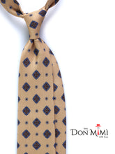 SAMANTHA 7-fold tie in English printed silk Brown